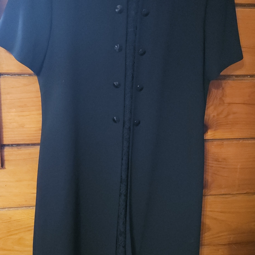 Evan Picone Black Button-Down Dress